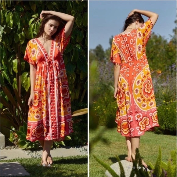 NEW Farm Rio V-Neck Cover-Up Dress Small - Picture 1 of 9